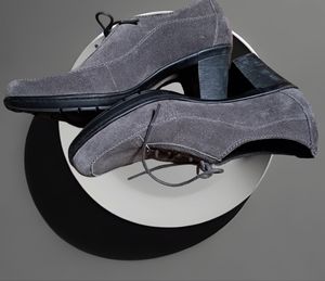 Clarks Bendables lace-up gray suede heels. Size 8.5M